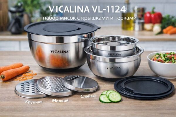 Набор мисок с крышками Vicalina VL-1124 — изображение 2