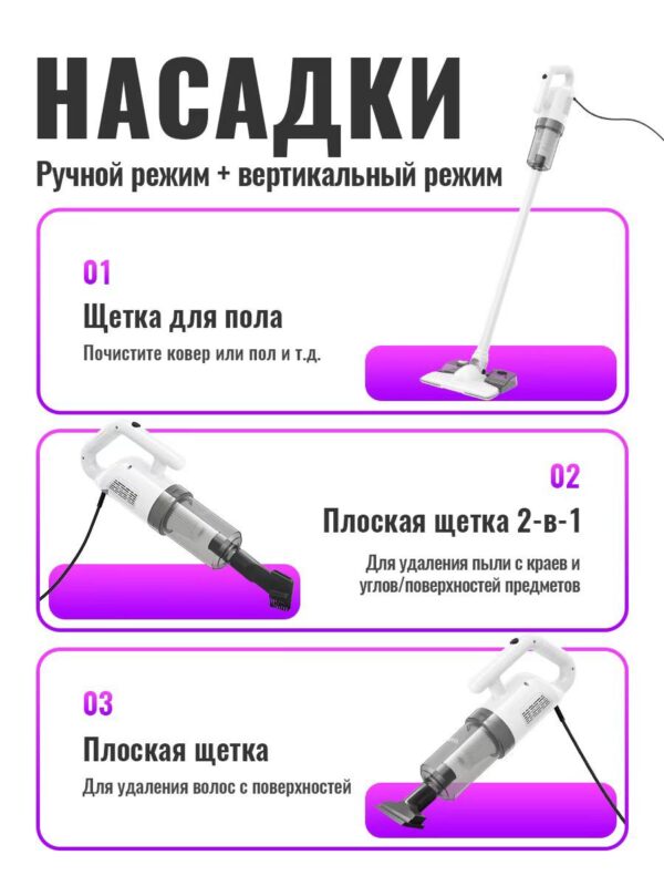 Вертикальный проводной пылесос Hoco HJD92A — изображение 2