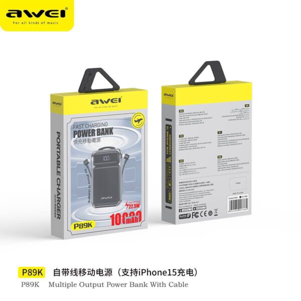 Портативный аккумулятор Awei P89K — изображение 3